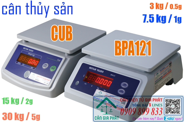 Cân điện tử chống nước BPA121 7.5kg và cân điện tử CUB 7.5kg