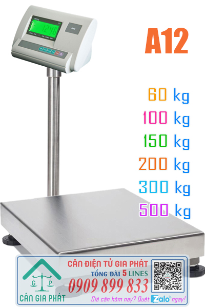 Mua cân bàn điện tử A12 60kg 100kg 150kg 200kg 300kg 500kg