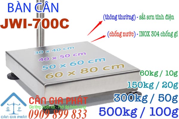 Bàn cân điện tử JWI-700C 60kg 100kg 150kg 200kg 300kg 500kg