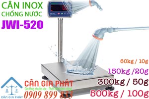 Cân điện tử inox chống nước JWI-520 60kg 100kg 150kg 200kg 300kg 500kg