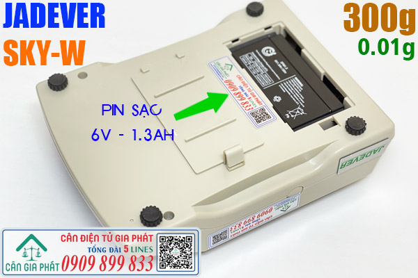 Pin cân điện tử SKY-W 6V 1.3Ah - sửa cân điện tử Jadever Sky-W
