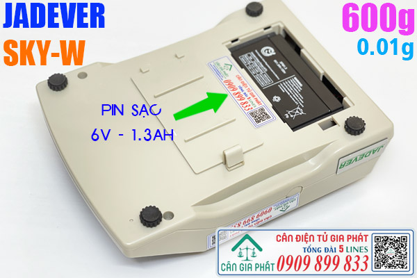 Pin cân điện tử Jadever SKY-W 6V 1.3Ah - sửa cân điện tử Jadever Sky-W