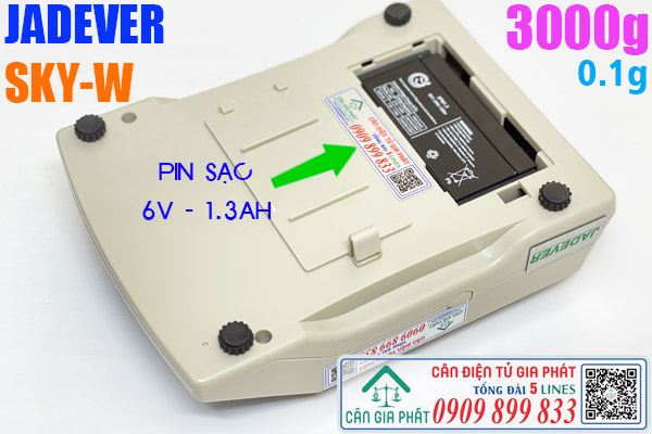 Pin cân điện tử Jadever SKY-W 6V 1.3Ah - sửa cân điện tử Jadever Sky-W 3kg