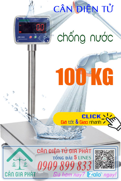 Cân điện tử 100kg inox chống nước - cân thủy sản chống nước