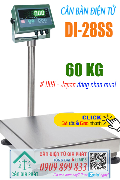 Cân bàn điện tử 60kg Nhật - cân điện tử DI-28SS 60kg