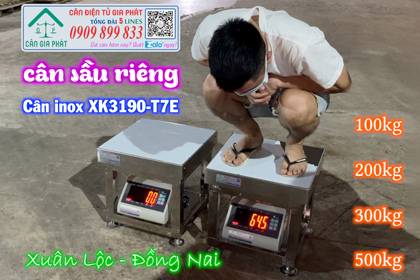 Cân điện tử inox XK3190-T7E 100kg 200kg 300kg 500kg Xuân Lộc Đồng Nai