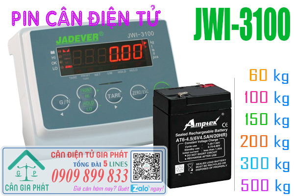 Pin cân điện tử JWI-3100 có bánh xe 60kg 150kg 300kg 500kg