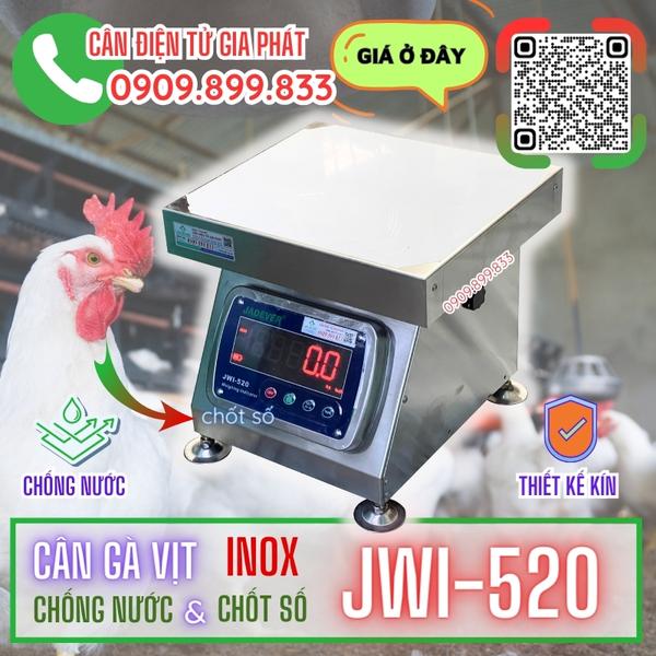 Cân điện tử inox JWI-520 cân gà vịt 300kg 500kg chốt số & chống nước