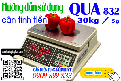 Hướng dẫn sử dụng cân tính tiền chống nước QUA-832 30kg