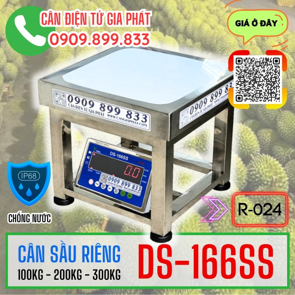 Cân điện tử DS-166SS cân sầu riêng 150kg 200kg 300kg chống nước - INOX